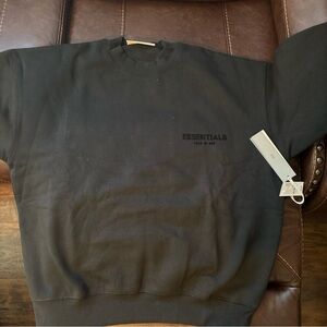 Essentials Black Crewneck Sweater Classic Style